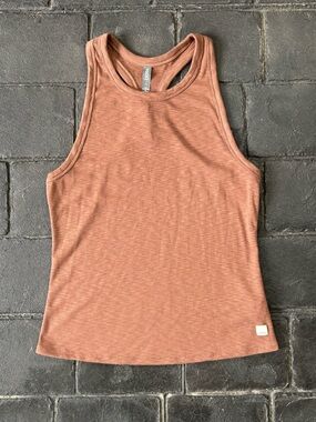 Vuori Sunrise High Neck Tank Racerback size large orange terracotta